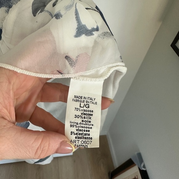 Floral Chiffon Silk Italian SummerDress - Blue and Pink - Picture 4 of 4